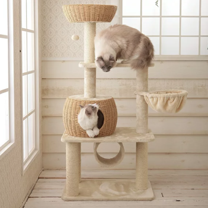 24176円 カタログギフトも！ キャットタワー スリーレイヤー猫のごみ猫の木の多機能猫の登山フレーム 運動不足解消 色 : Gray Size 60x60x113cm