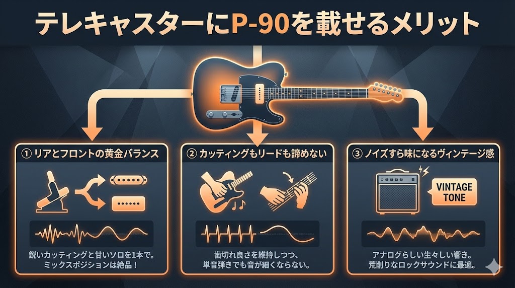 テレキャスターにP-90を載せるメリット